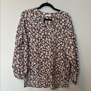 Kori Brown and Cream Blouse